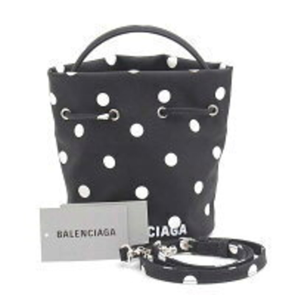 Balenciaga Wheel Drawstring Bag XS Clutch Dot Black White - Picture 9 of 9